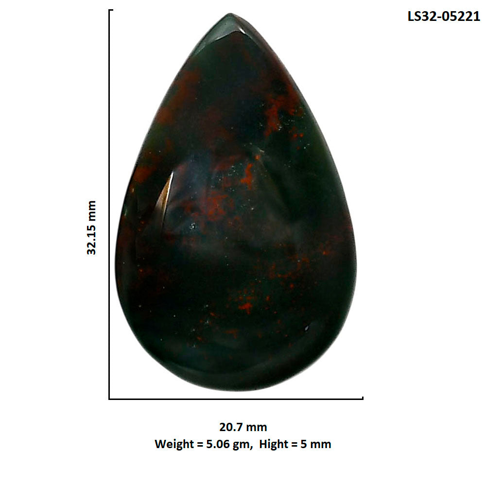 Blood Stone 20.7x32.15x5 mm Pear Shape Polished Gemstone LS32-05221