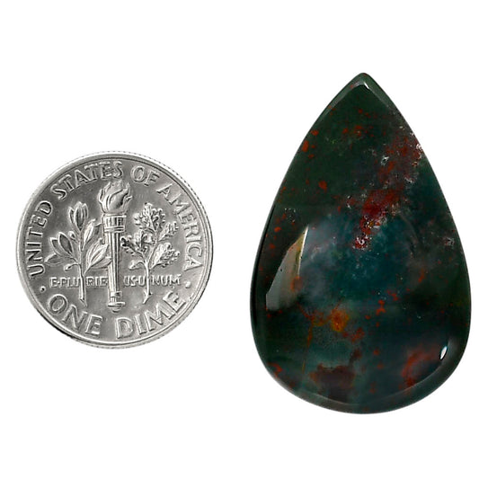 Blood Stone 20x30.9x4.5 mm Pear Shape Polished Gemstone LS32-05222