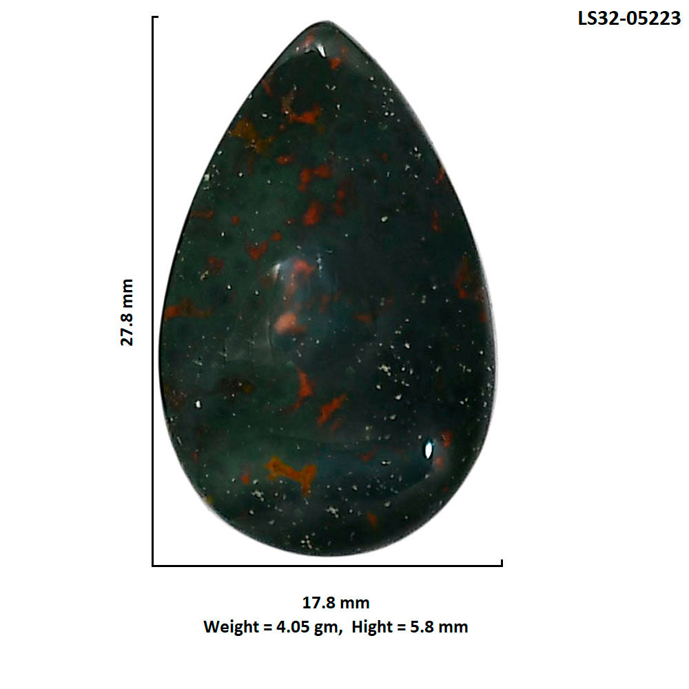 Blood Stone 17.8x27.8x5.8 mm Pear Shape Polished Gemstone LS32-05223