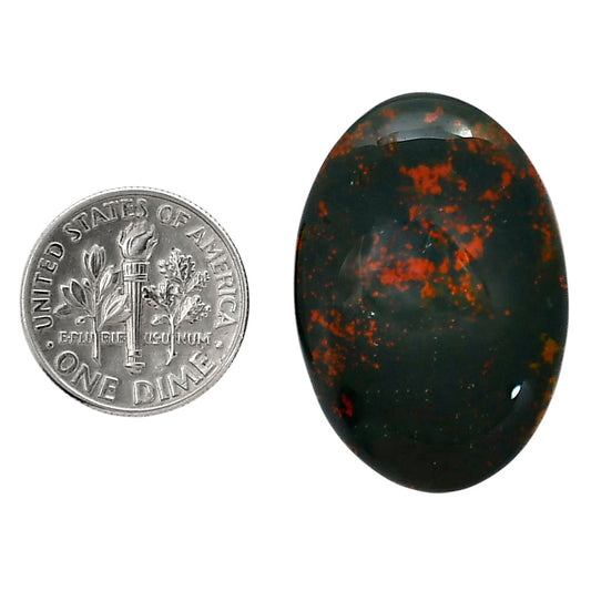 Blood Stone 21.5x31.2x6.5 mm Oval Shape Polished Gemstone LS32-05229