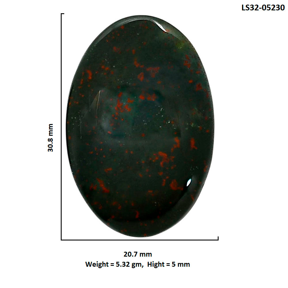 Blood Stone 20.7x30.8x5 mm Oval Shape Polished Gemstone LS32-05230