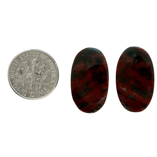 Blood Stone Pair 13.2x22.7x4.5 mm Oval Shape Polished Gemstone LS32-06979