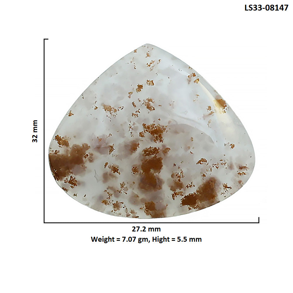Robinson Ranch Plume Agate 27.2x32x5.5 mm Heart Shape Polished Gemstone LS33-08147