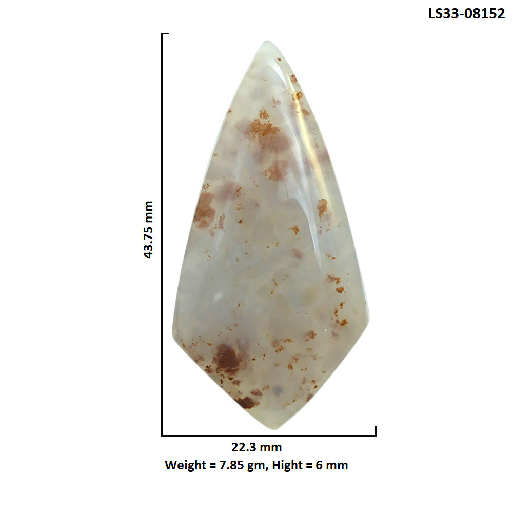 Robinson Ranch Plume Agate 22.3x43.75x6 mm Fancy Shape Polished Gemstone LS33-08152