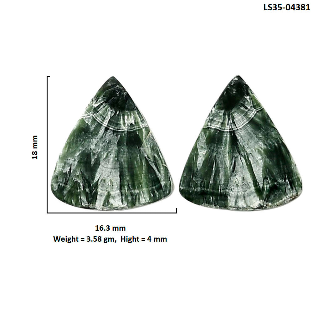 Russian Seraphinite Pair 16.3x18x4 mm Fancy Shape Polished Gemstone LS35-04381