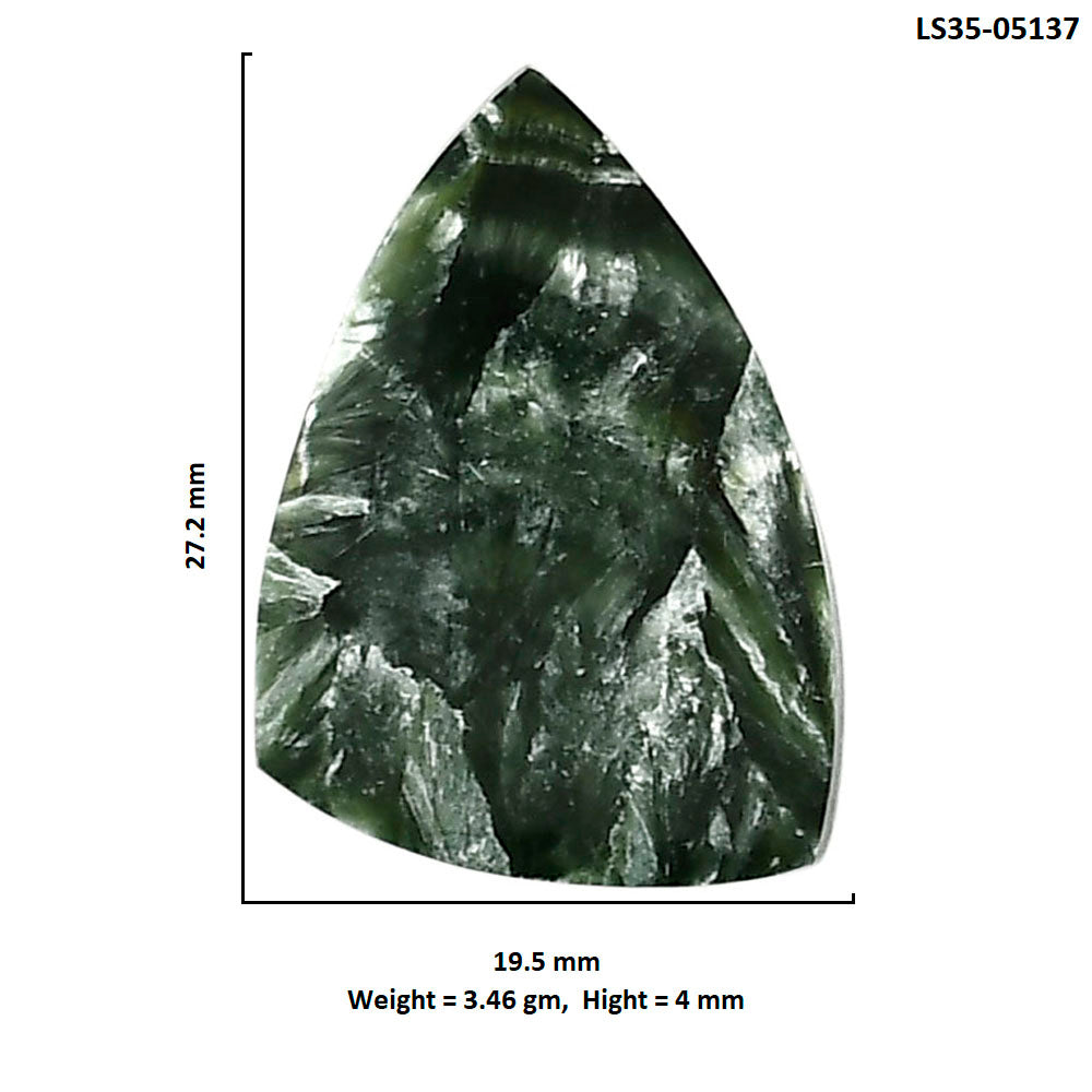 Russian Seraphinite 19.5x27.2x4 mm Fancy Shape Polished Gemstone LS35-05137
