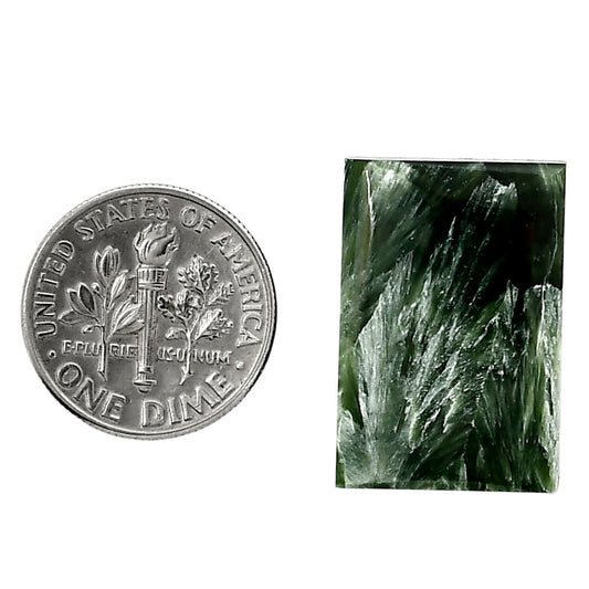 Russian Seraphinite 15.5x23.1x5.5 mm Baguette Shape Polished Gemstone LS35-05140