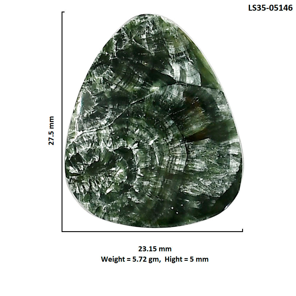 Russian Seraphinite 23.15x27.5x5 mm Fancy Shape Polished Gemstone LS35-05146