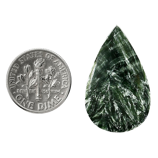 Russian Seraphinite 18.2x29.35x5.3 mm Pear Shape Polished Gemstone LS35-05149