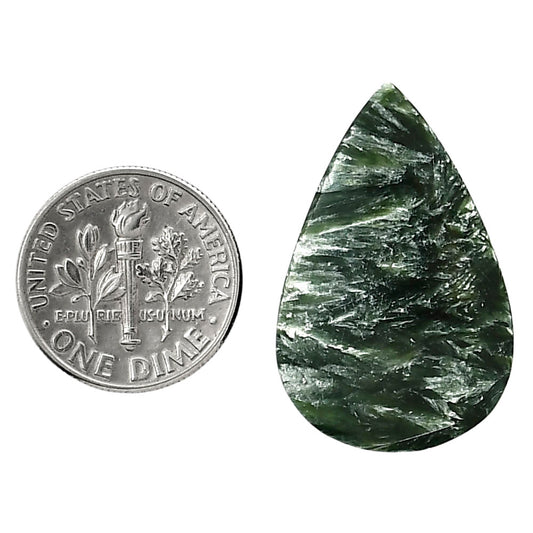 Russian Seraphinite 19x29.2x5.3 mm Pear Shape Polished Gemstone LS35-05167