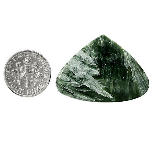Russian Seraphinite 25.45x35x5 mm Heart Shape Polished Gemstone LS35-05170