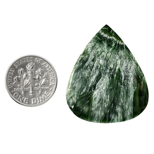 Russian Seraphinite 28.2x33.6x5.2 mm Pear Shape Polished Gemstone LS35-05175