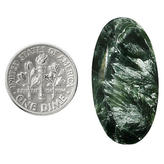 Russian Seraphinite 16.5x31.1x5.5 mm Oval Shape Polished Gemstone LS35-05184