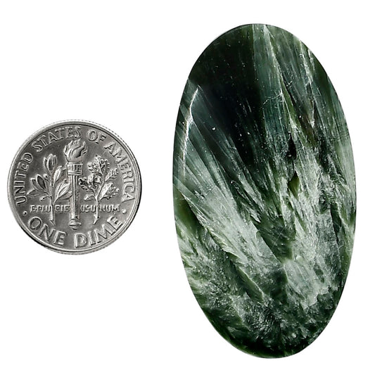 Russian Seraphinite 24.15x44x5.5 mm Oval Shape Polished Gemstone LS35-05186