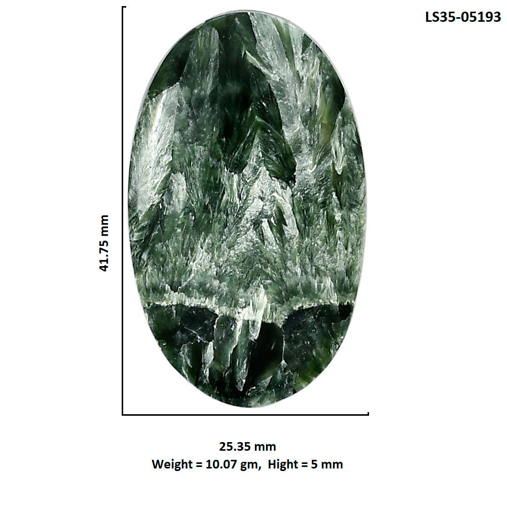 Russian Seraphinite 25.35x41.75x5 mm Oval Shape Polished Gemstone LS35-05193