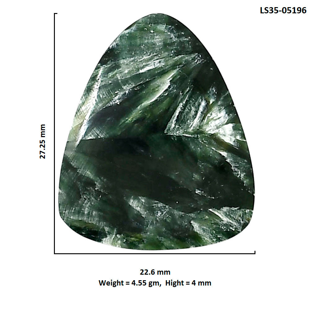 Russian Seraphinite 22.6x27.25x4 mm Fancy Shape Polished Gemstone LS35-05196