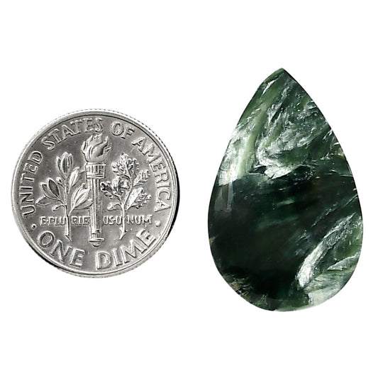 Russian Seraphinite 16.4x25.9x6 mm Pear Shape Polished Gemstone LS35-05197