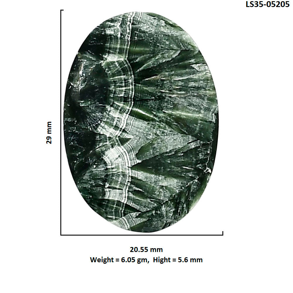 Russian Seraphinite 20.55x29x5.6 mm Oval Shape Polished Gemstone LS35-05205