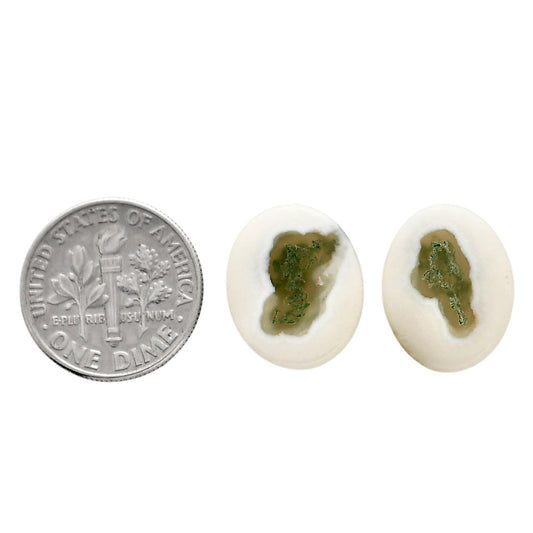 Horse Canyon Moss Agate Pair 13x16x4.5 mm Oval Shape Polished Gemstone LS36-04483
