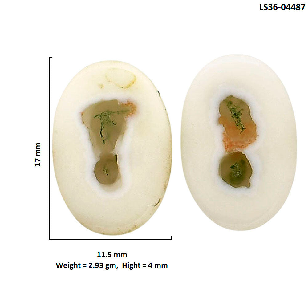 Horse Canyon Moss Agate Pair 11.5x17x4 mm Oval Shape Polished Gemstone LS36-04487