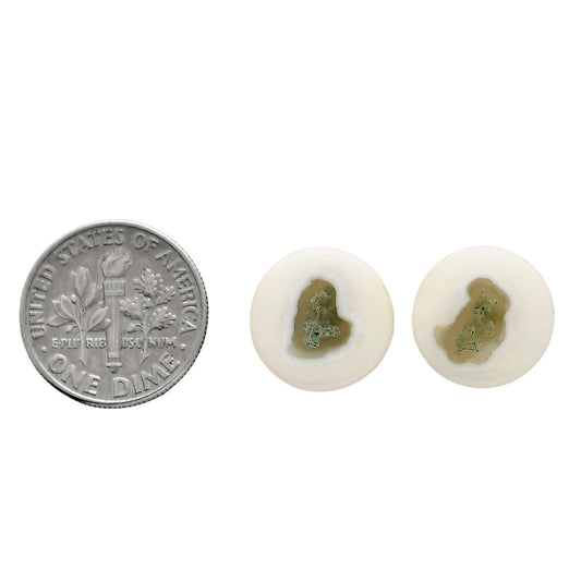 Horse Canyon Moss Agate Pair 13.5x13.5x4 mm Round Shape Polished Gemstone LS36-04501