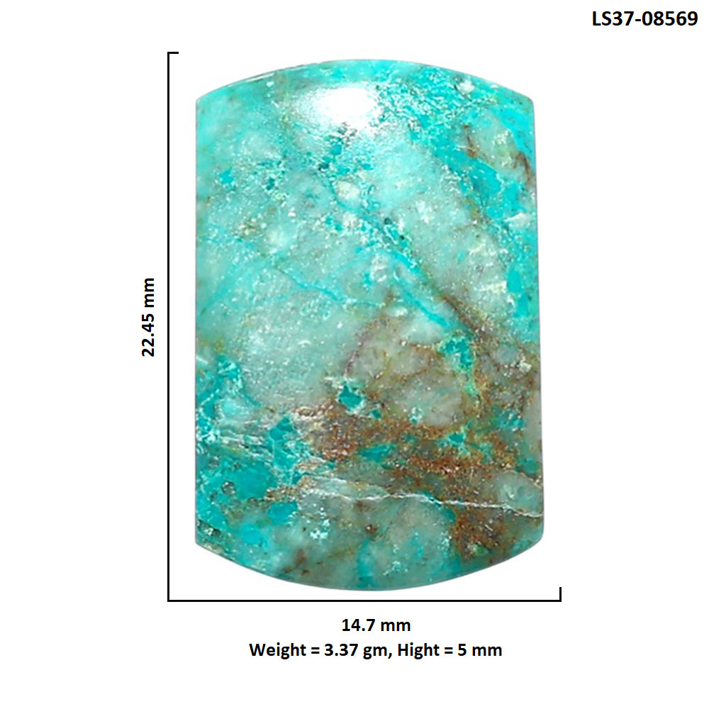 Azurite Chrysocolla 14.7x22.45x5 mm Baguette Shape Polished Gemstone LS37-08569