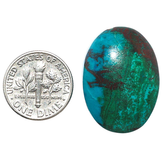 Azurite Chrysocolla 19.7x27.1x6.8 mm Oval Shape Polished Gemstone LS37-08571