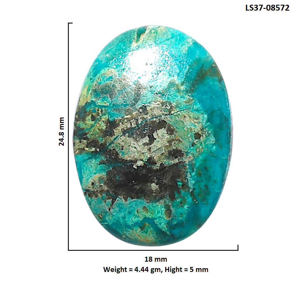 Azurite Chrysocolla 18x24.8x5 mm Oval Shape Polished Gemstone LS37-08572