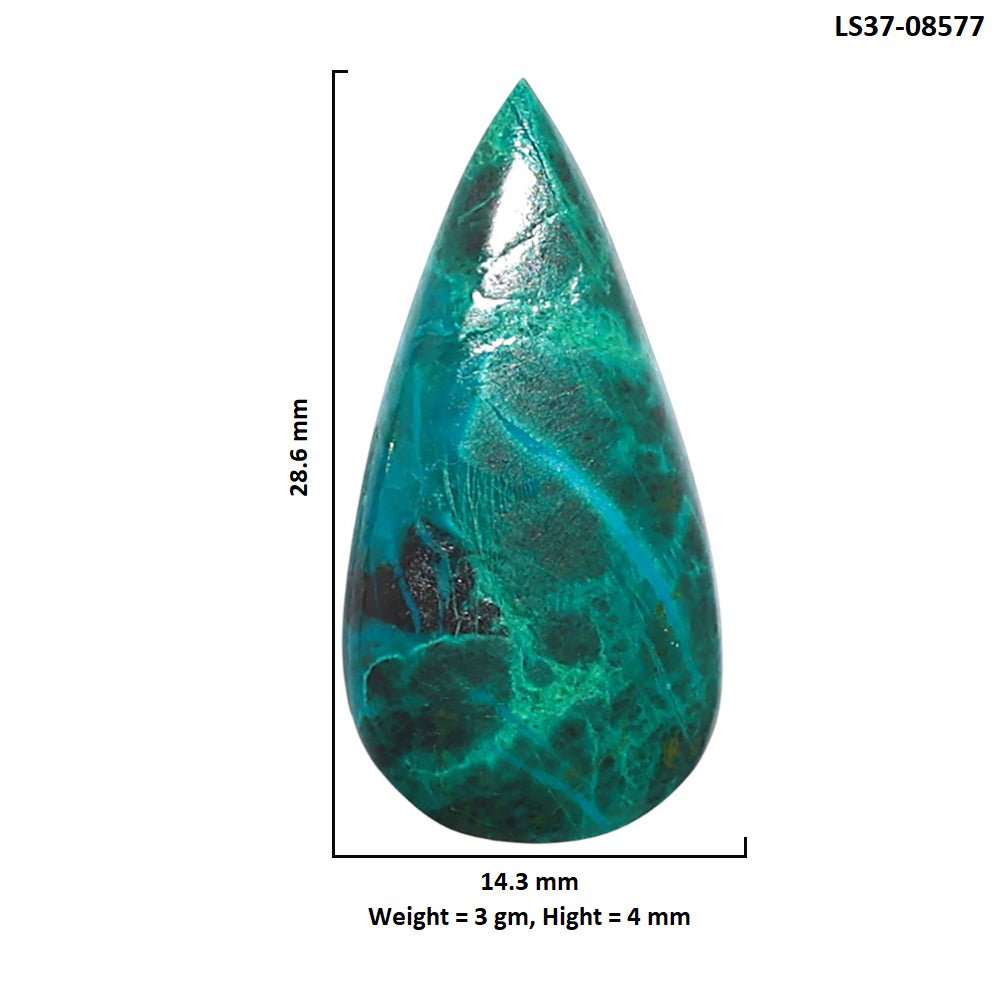 Azurite Chrysocolla 14.3x28.6x4 mm Pear Shape Polished Gemstone LS37-08577