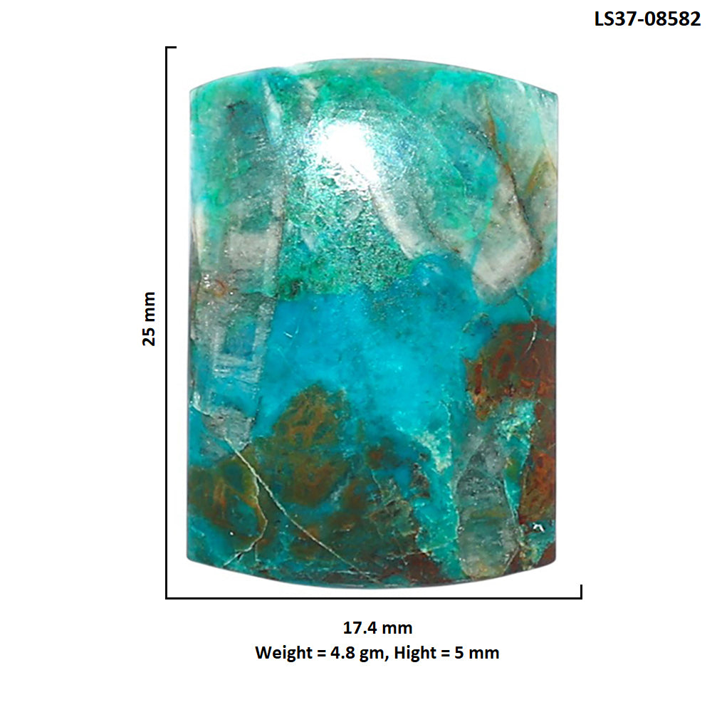 Azurite Chrysocolla 17.4x25x5 mm Fancy Shape Polished Gemstone LS37-08582