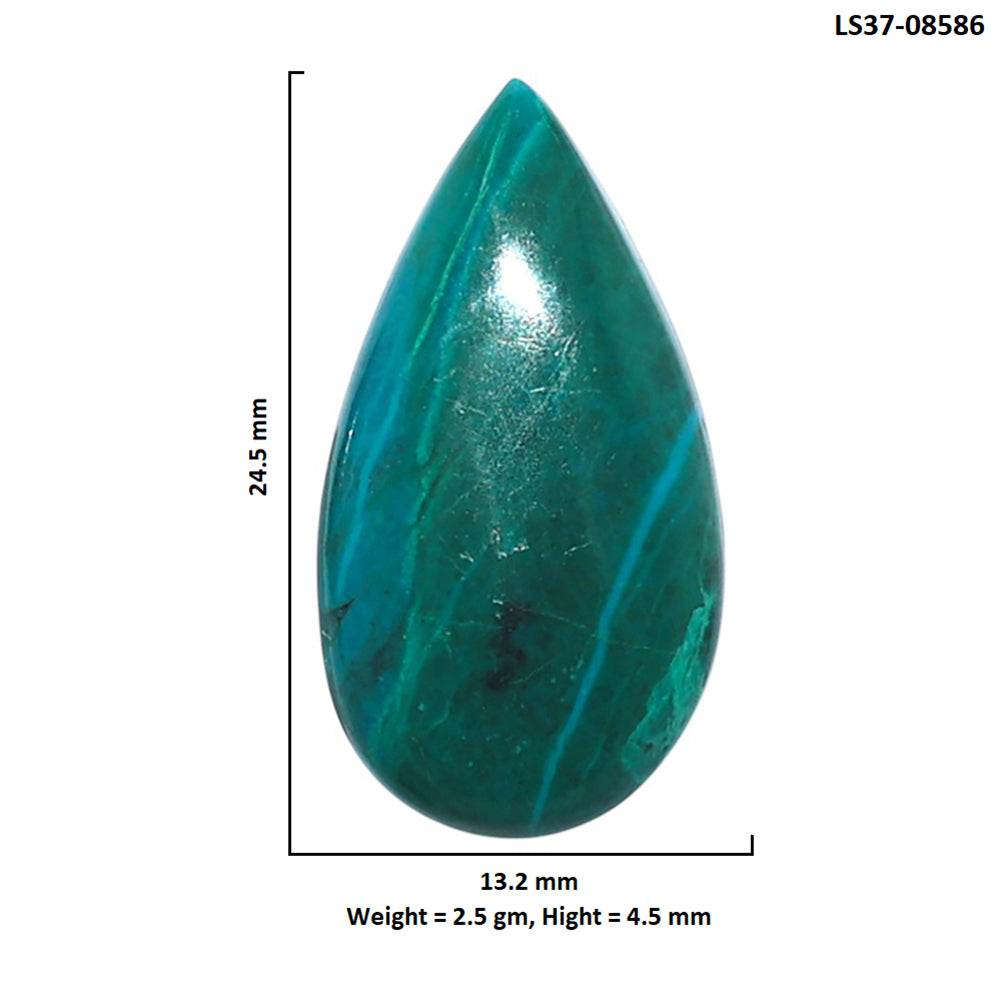 Azurite Chrysocolla 13.2x24.5x4.5 mm Pear Shape Polished Gemstone LS37-08586