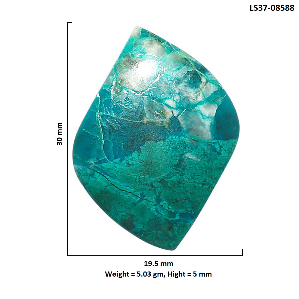 Azurite Chrysocolla 19.5x30x5 mm Fancy Shape Polished Gemstone LS37-08588