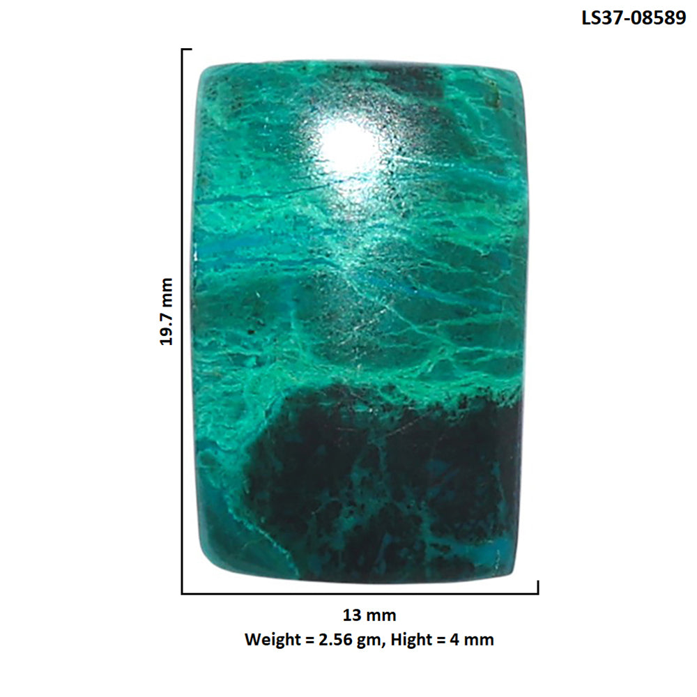Azurite Chrysocolla 13x19.7x4 mm Baguette Shape Polished Gemstone LS37-08589