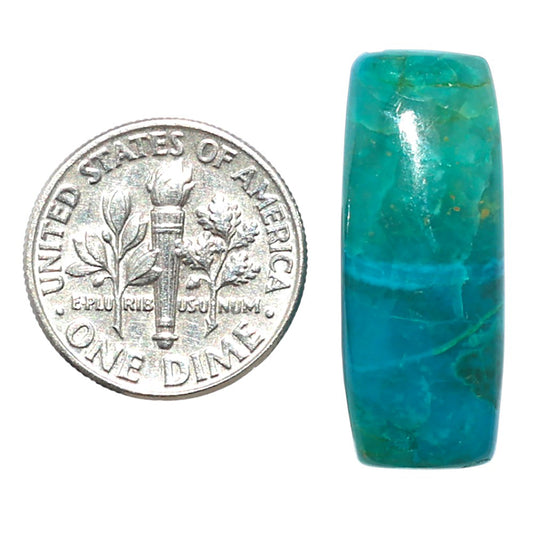 Azurite Chrysocolla 10.5x26.6x5.6 mm Baguette Shape Polished Gemstone LS37-08596