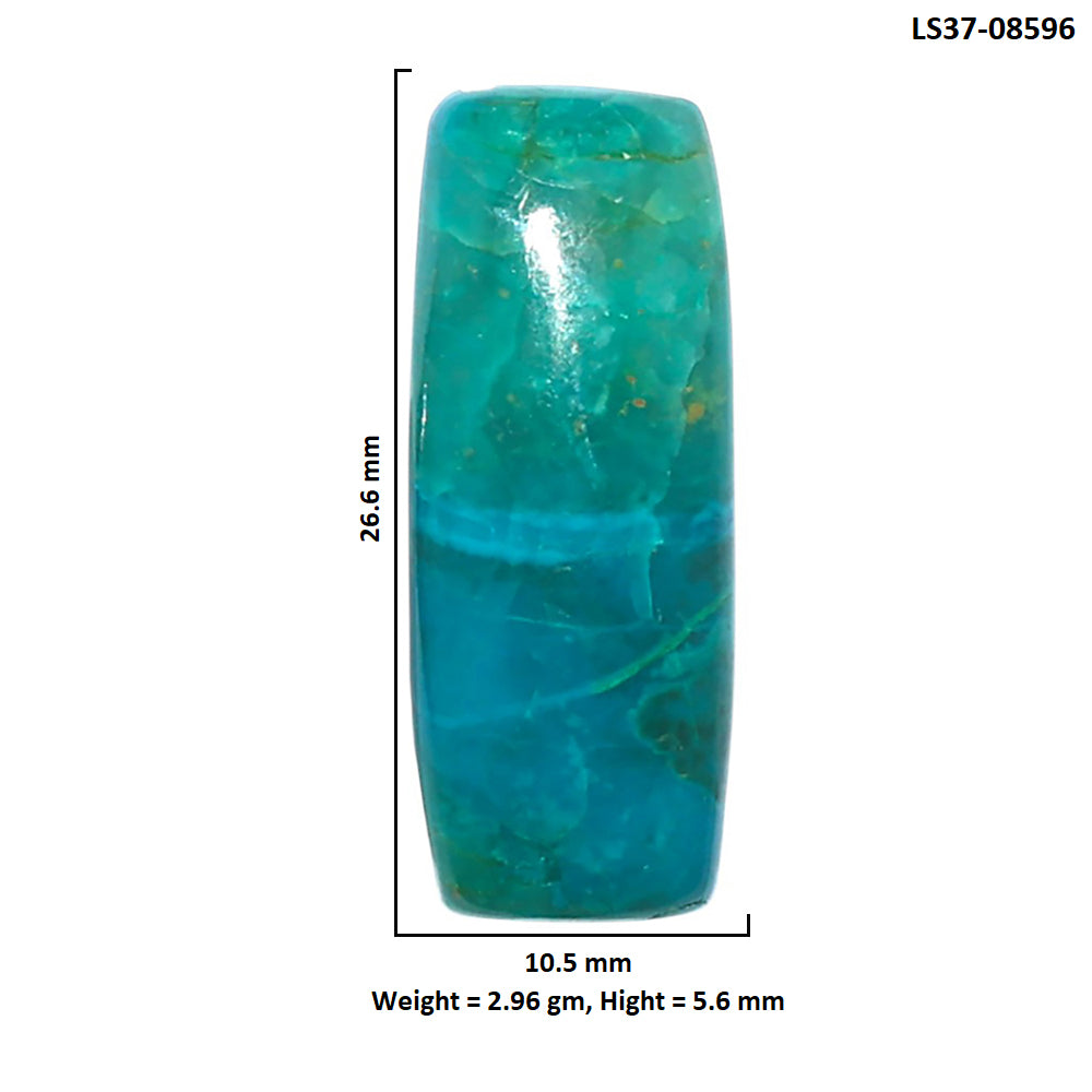 Azurite Chrysocolla 10.5x26.6x5.6 mm Baguette Shape Polished Gemstone LS37-08596