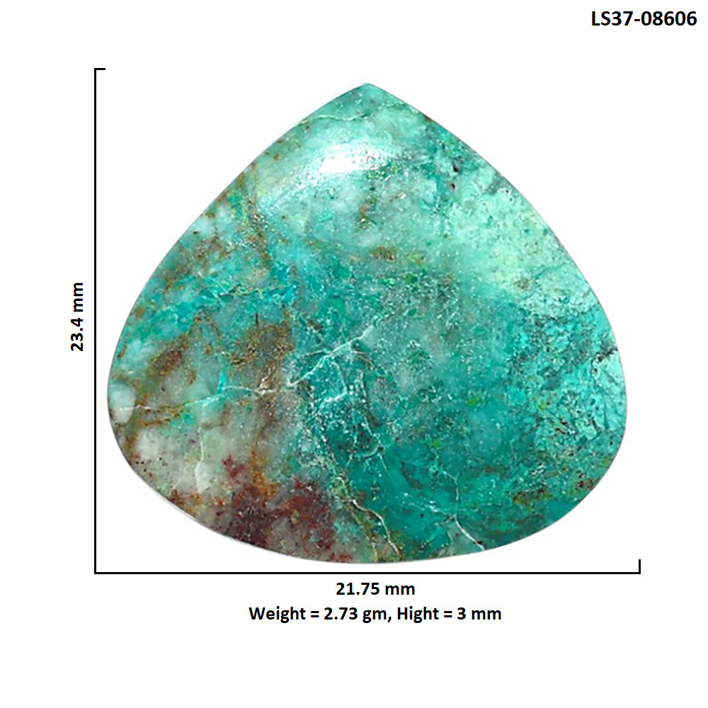 Azurite Chrysocolla 21.75x23.4x3 mm Heart Shape Polished Gemstone LS37-08606