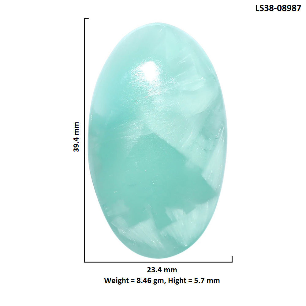 Hemimorphite 23.4x39.4x5.7 mm Oval Shape Polished Gemstone LS38-08987