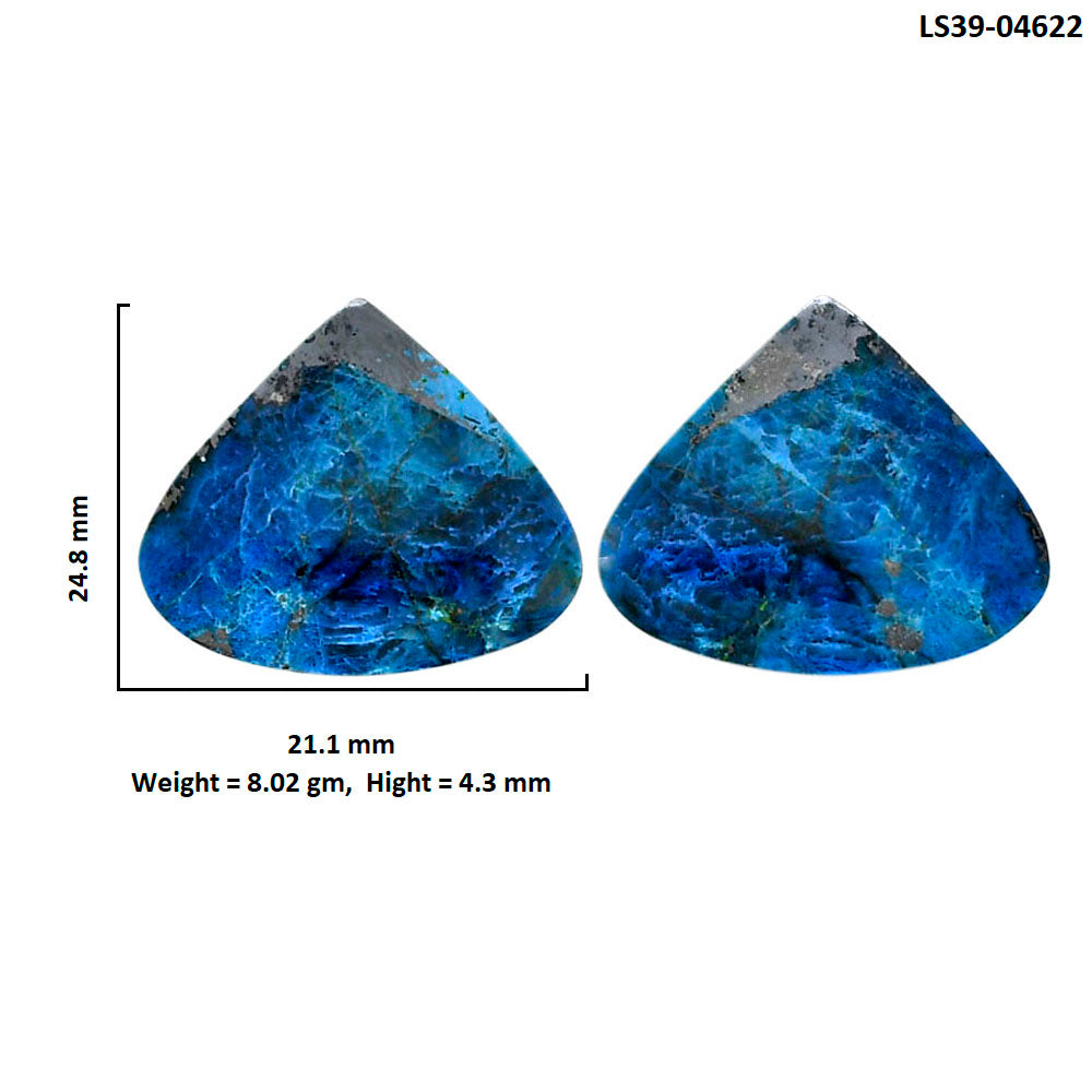 Shattuckite Pair 21.1x24.8x4.3 mm Heart Shape Polished Gemstone LS39-04622
