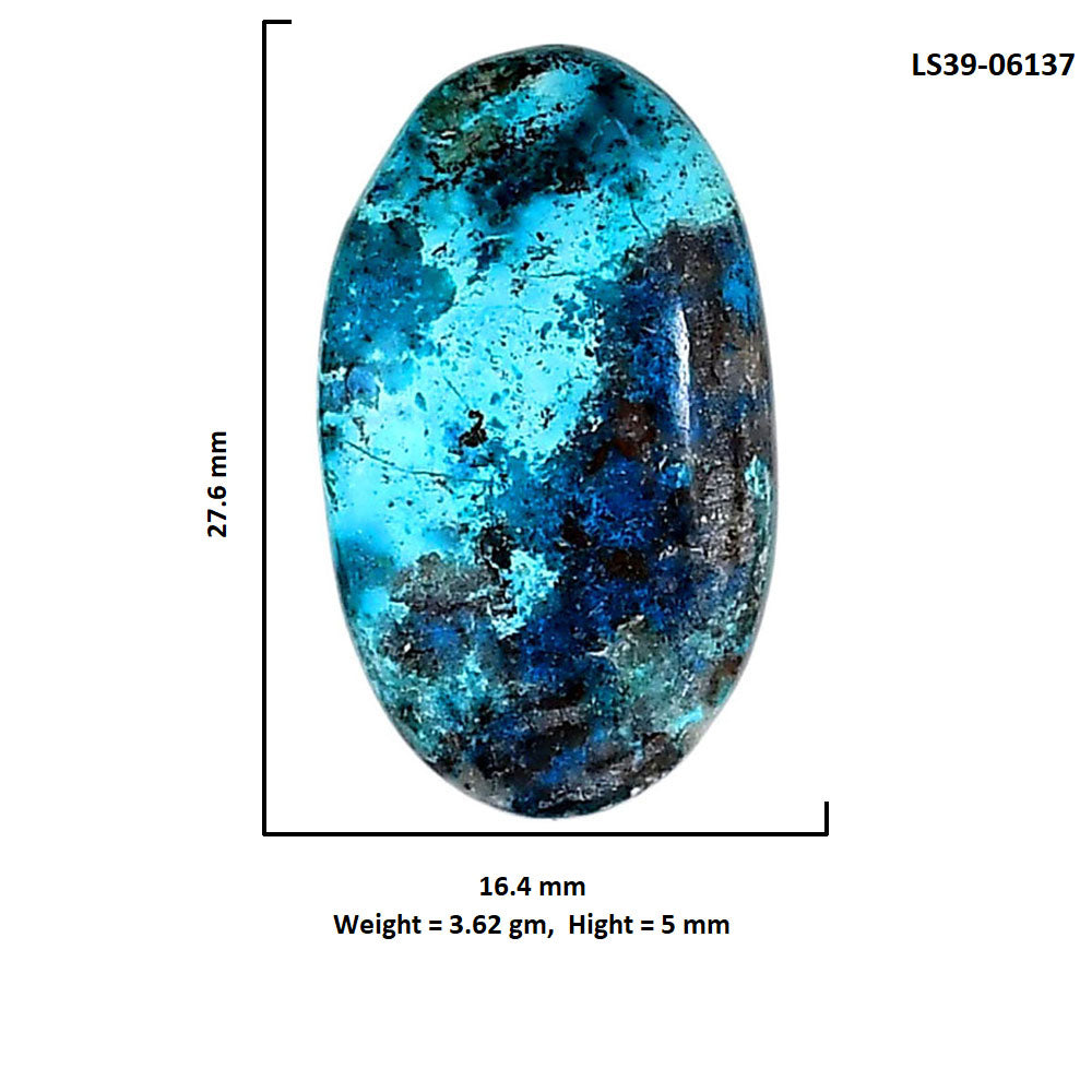 Shattuckite 16.4x27.6x5 mm Oval Shape Polished Gemstone LS39-06137