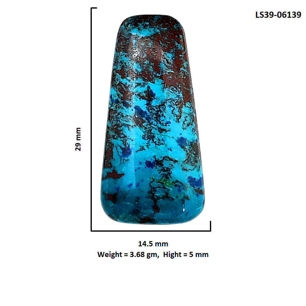Shattuckite 14.5x29x5 mm Fancy Shape Polished Gemstone LS39-06139