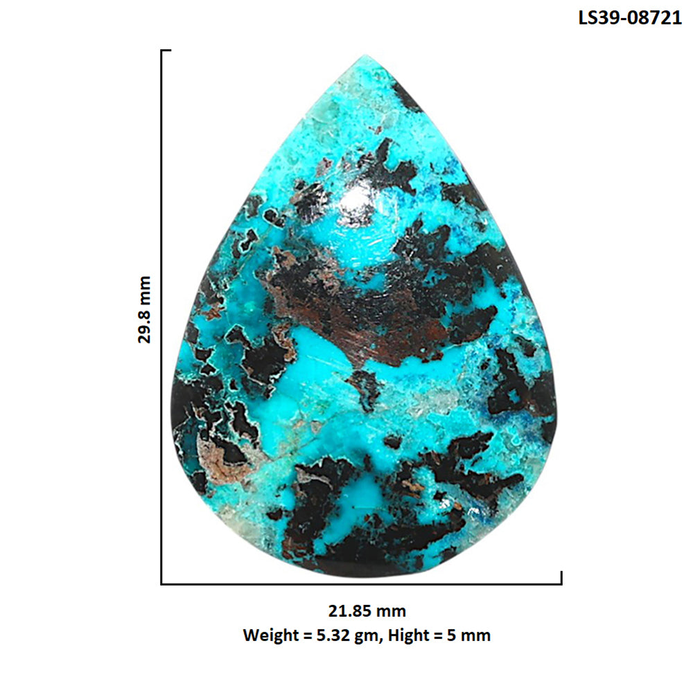 Shattuckite 21.85x29.8x5 mm Pear Shape Polished Gemstone LS39-08721