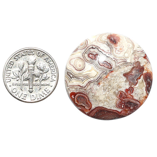 Laguna Lace Agate 28.2x28.2x6 mm Round Shape Polished Gemstone LS45-08863