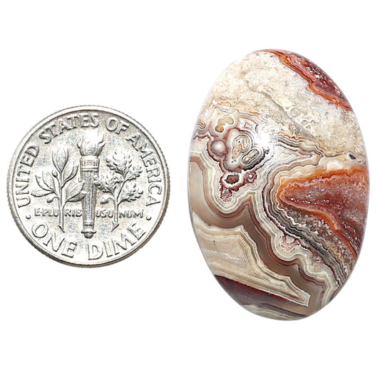 Laguna Lace Agate 20x29.8x6.3 mm Oval Shape Polished Gemstone LS45-08871