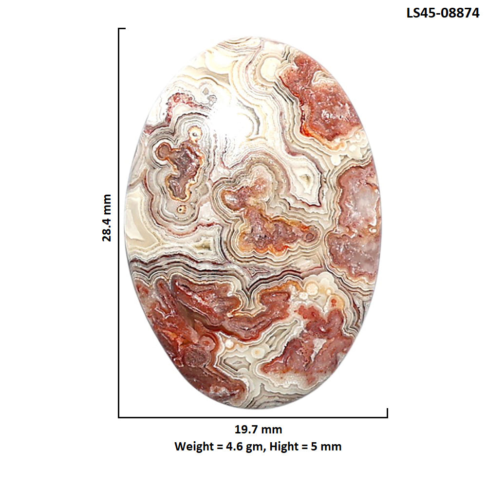 Laguna Lace Agate 19.7x28.4x5 mm Pear Shape Polished Gemstone LS45-08874