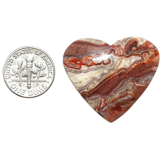 Laguna Lace Agate 29.2x33.1x5.5 mm Heart Shape Polished Gemstone LS45-08889