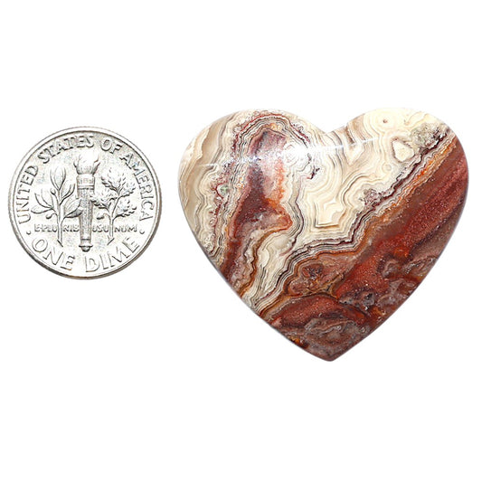 Laguna Lace Agate 29.4x33.8x5.7 mm Heart Shape Polished Gemstone LS45-08893