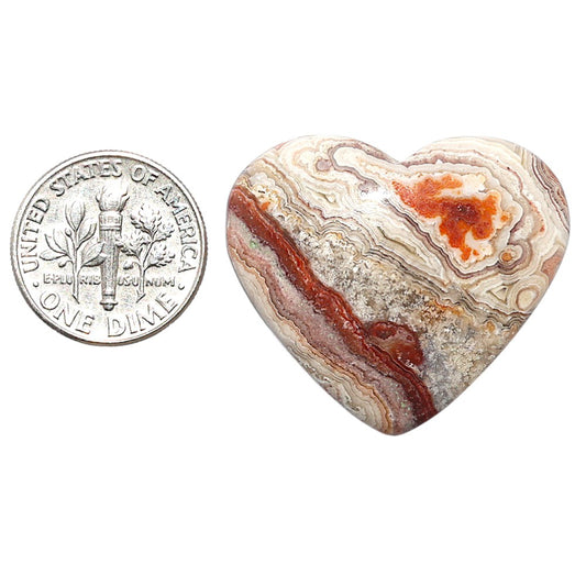 Laguna Lace Agate 27.2x31.1x6.7 mm Heart Shape Polished Gemstone LS45-08898