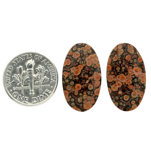 Poppy Jasper Pair 12.8x22.25x4 mm Oval Shape Polished Gemstone LS49-07111