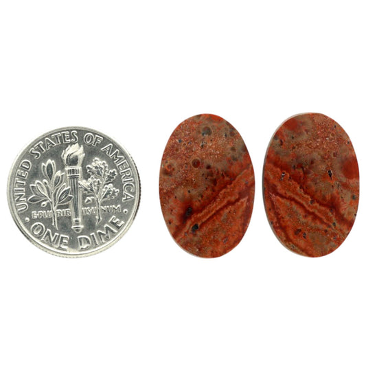 Poppy Jasper Pair 13x19.5x4 mm Oval Shape Polished Gemstone LS49-07113