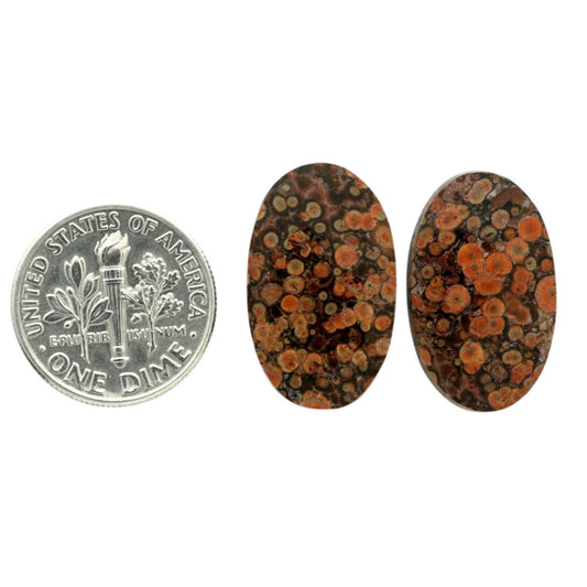 Poppy Jasper Pair 13.1x21.5x3.5 mm Oval Shape Polished Gemstone LS49-07114